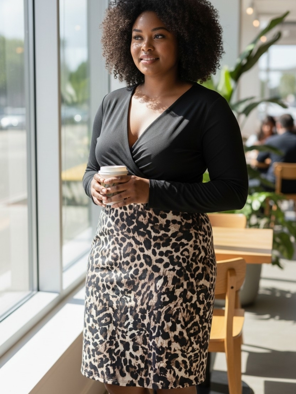 Venus Leopard Print Pencil Skirt Dress
